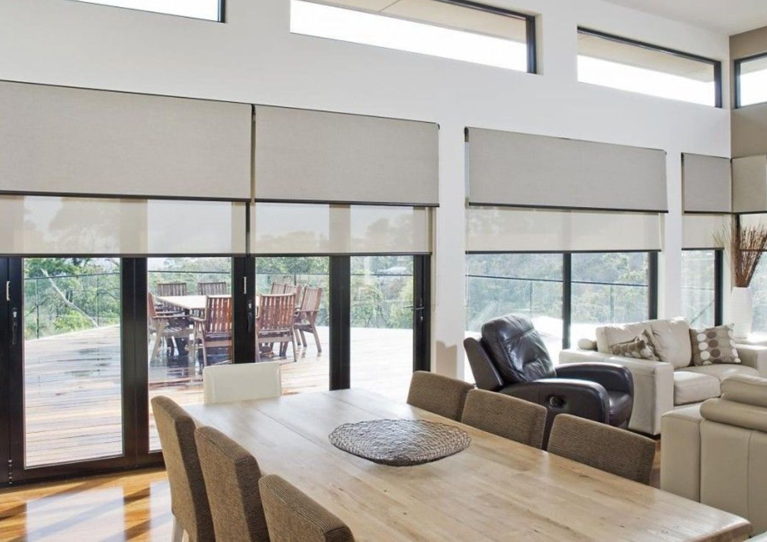 Double Roller Blinds in Living Room Belmont.