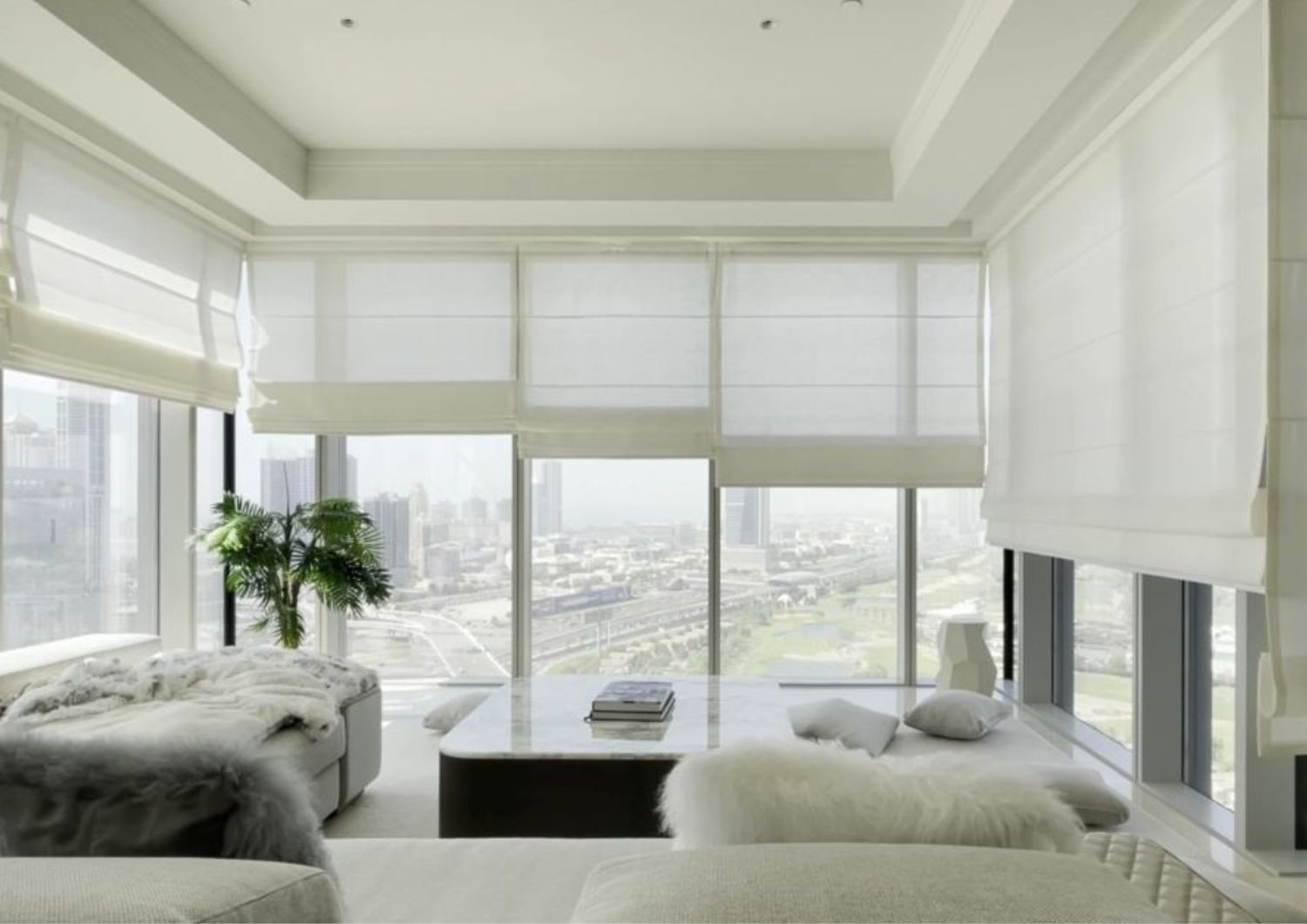 Roman Blinds in Drawing Room in Jewells,Newcastle.