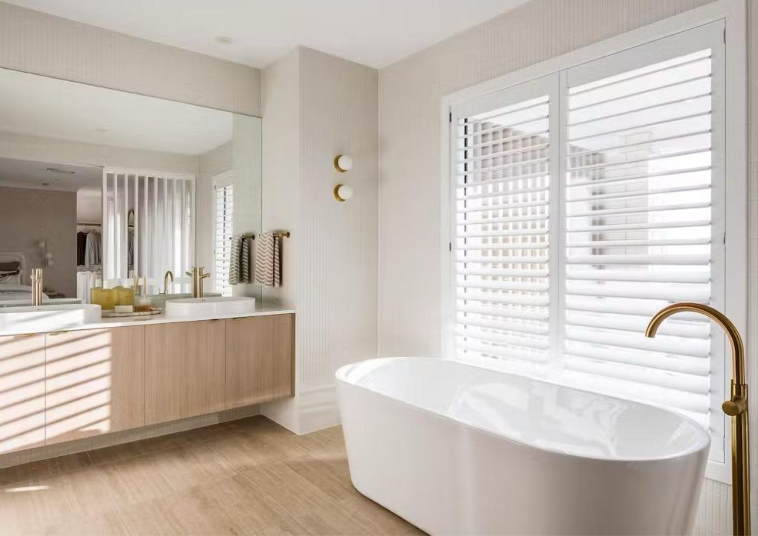 Plantation Shutters in Bathroom in Swanseac,Newcastle